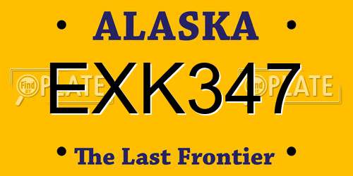 EXK347 Alaska License Plate