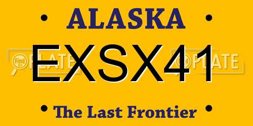 EXSX41 Alaska License Plate