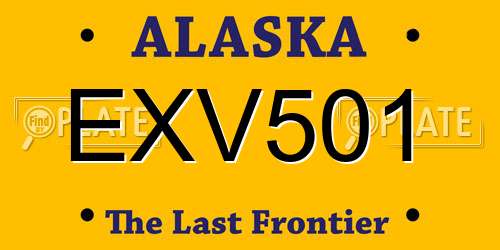 EXV501 Alaska License Plate