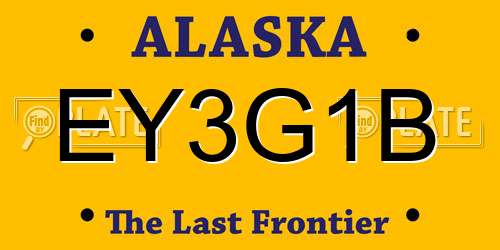 EY3G1B Alaska License Plate