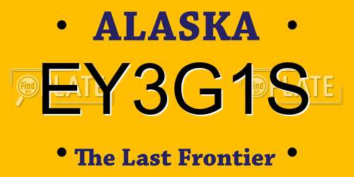EY3G1S Alaska License Plate