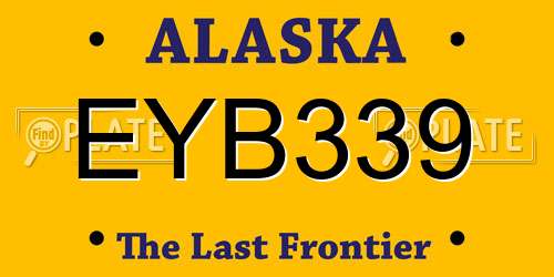EYB339 Alaska License Plate