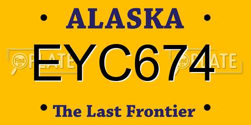 EYC674 Alaska License Plate