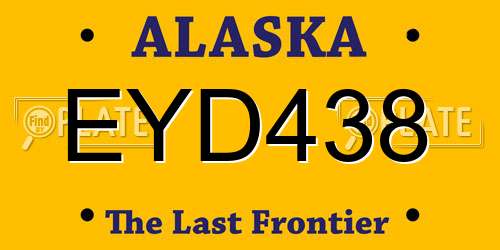 EYD438 Alaska License Plate