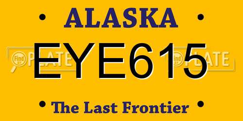 EYE615 Alaska License Plate