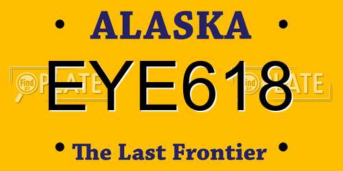EYE618 Alaska License Plate