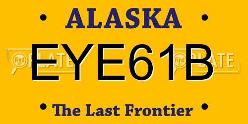 EYE61B Alaska License Plate