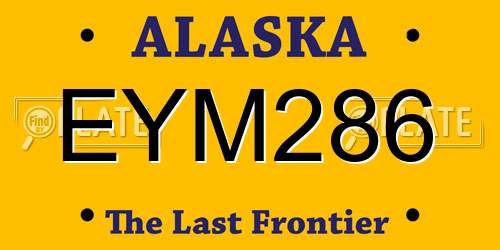 EYM286 Alaska License Plate