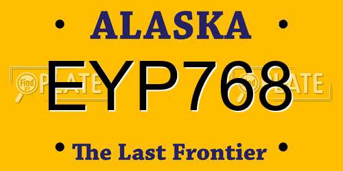 EYP768 Alaska License Plate