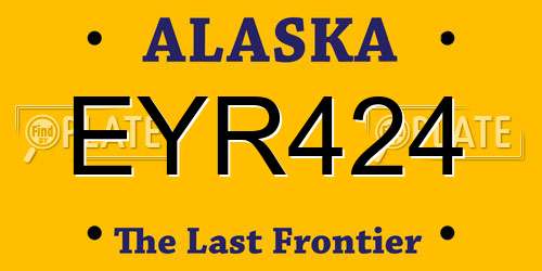 EYR424 Alaska License Plate