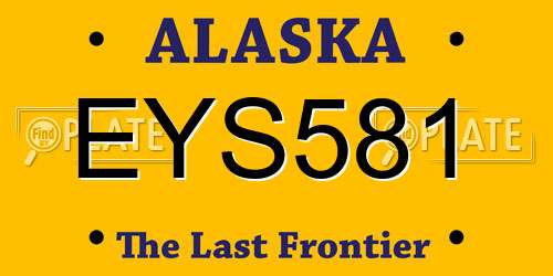 EYS581 Alaska License Plate