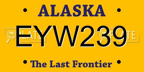 EYW239 Alaska License Plate