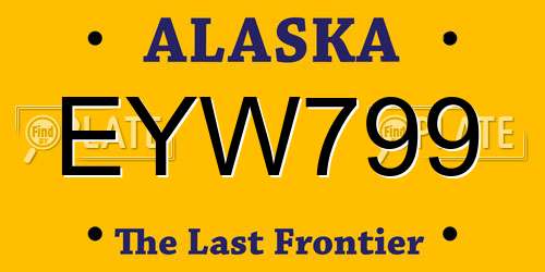 EYW799 Alaska License Plate