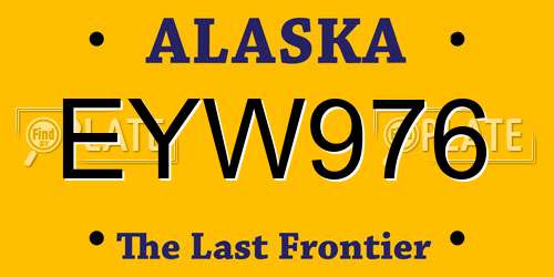 EYW976 Alaska License Plate