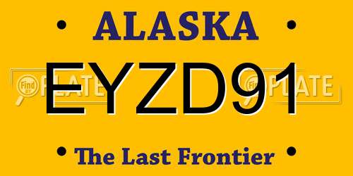 EYZD91 Alaska License Plate