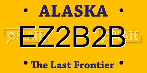 EZ2B2B Alaska License Plate