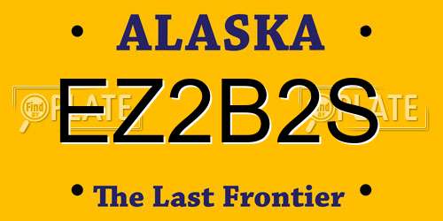 EZ2B2S Alaska License Plate
