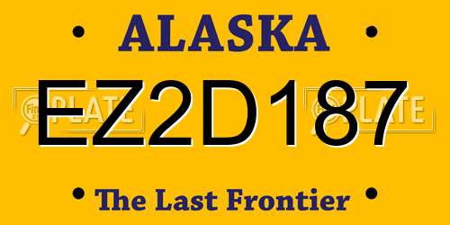 EZ2D187 Alaska License Plate