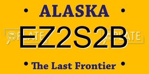 EZ2S2B Alaska License Plate