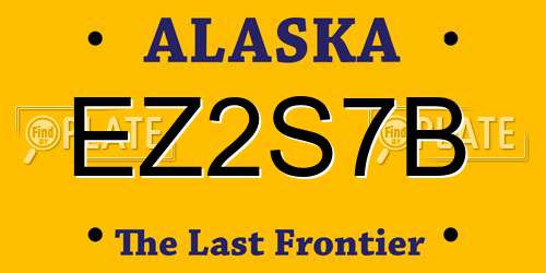EZ2S7B Alaska License Plate
