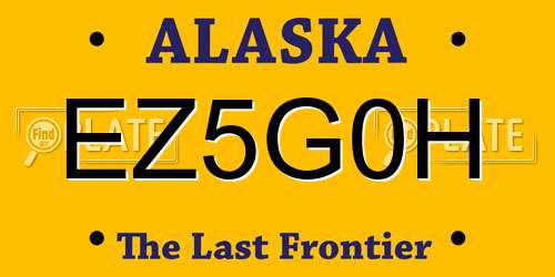 EZ5G0H Alaska License Plate