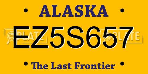 EZ5S657 Alaska License Plate