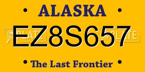 EZ8S657 Alaska License Plate
