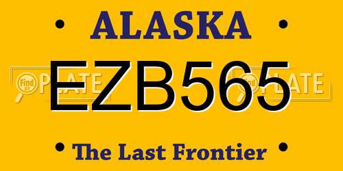 EZB565 Alaska License Plate