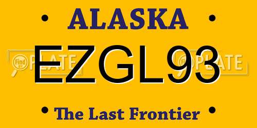 EZGL93 Alaska License Plate