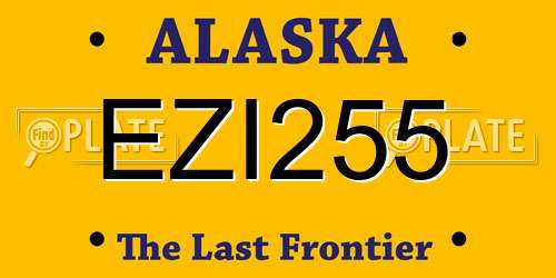 EZI255 Alaska License Plate