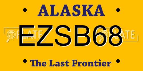 EZSB68 Alaska License Plate