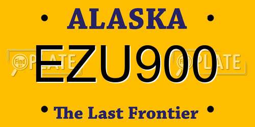 EZU900 Alaska License Plate