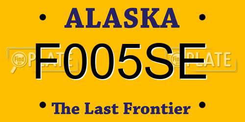 F005SE Alaska License Plate