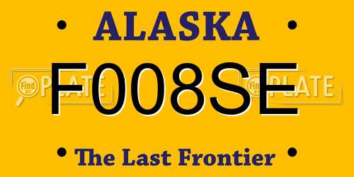 F008SE Alaska License Plate