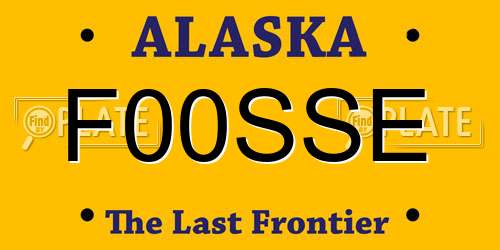 F00SSE Alaska License Plate