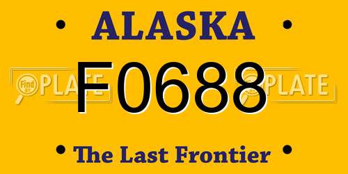 F0688 Alaska License Plate
