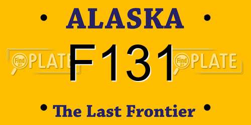 F131 Alaska License Plate