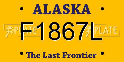 F1867L Alaska License Plate