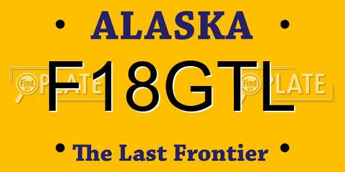 F18GTL Alaska License Plate