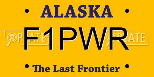 F1PWR Alaska License Plate