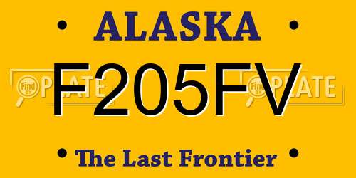 F205FV Alaska License Plate