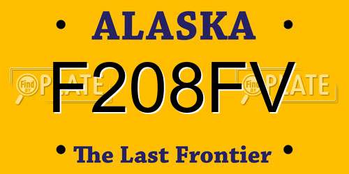 F208FV Alaska License Plate