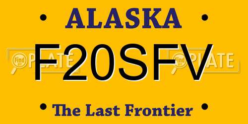 F20SFV Alaska License Plate