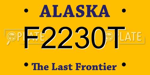 F2230T Alaska License Plate