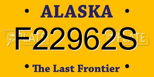 F22962S Alaska License Plate