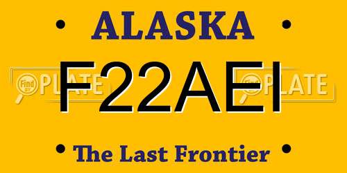 F22AEI Alaska License Plate