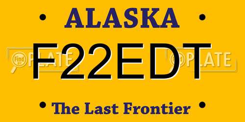 F22EDT Alaska License Plate