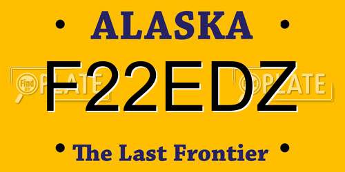 F22EDZ Alaska License Plate