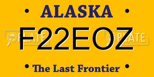 F22EOZ Alaska License Plate