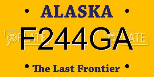 F244GA Alaska License Plate